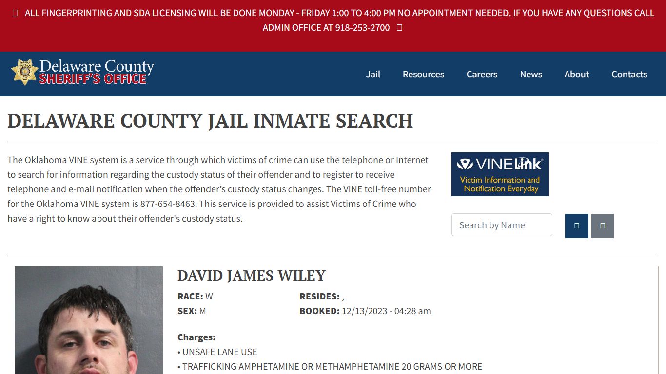 Inmate Search - Delaware County Sheriff's Office